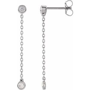 Sterling Silver 1/4 CTW Lab-Grown Diamond Chain Earrings