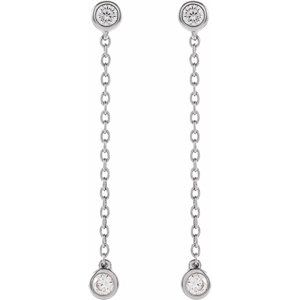 14K White Gold 1/4 CTW Lab-Grown Diamond Chain Earrings – image 2