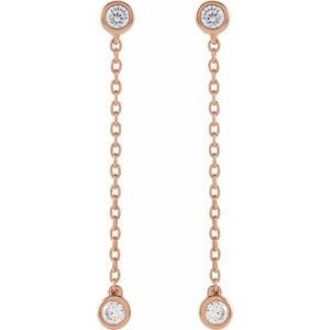 14K Rose Gold 1/4 CTW Lab-Grown Diamond Chain Earrings – image 2