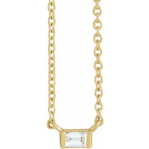 14K Yellow Gold .07 CT Natural Diamond Solitaire 16-18" Necklace