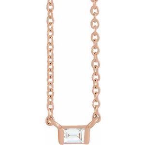 14K Rose Gold .07 CT Natural Diamond Solitaire 16-18" Necklace