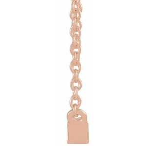 14K Rose Gold .07 CT Natural Diamond Solitaire 16-18" Necklace