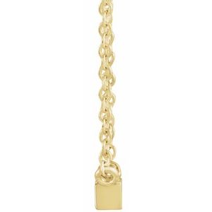 14K Yellow Gold 1/10 CT Natural Diamond Solitaire 16-18" Necklace