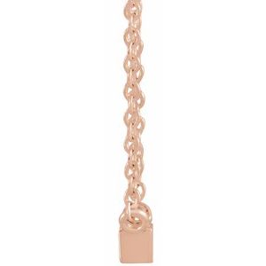 14K Rose Gold 1/10 CT Natural Diamond Solitaire 16-18" Necklace