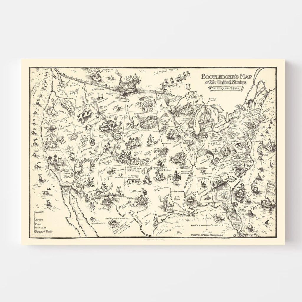Vintage Map of United States 1926