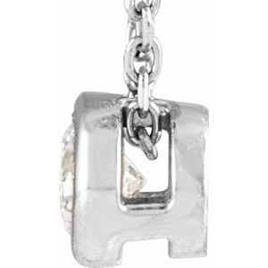 14K White Gold 1/6 CT Lab-Grown Diamond Bezel-Set 16-18" Necklace