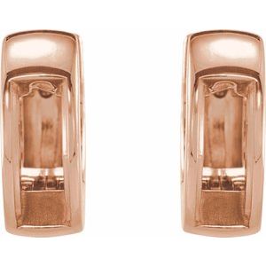 14K Rose Gold 2 mm Round Channel-Set 14 mm Hoop Earring Mounting – image 2