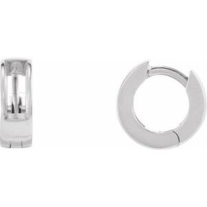 14K White Gold 2 mm Round Channel-Set 10 mm Hoop Earring Mounting
