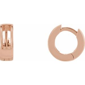 14K Rose Gold 2 mm Round Channel-Set 14 mm Hoop Earring Mounting
