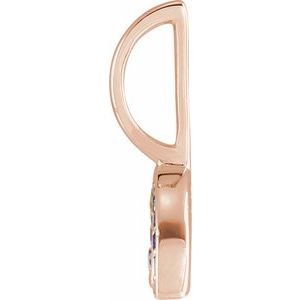 14K Rose Gold Natural Multi-Gemstone Rainbow Charm/Pendant – image 2
