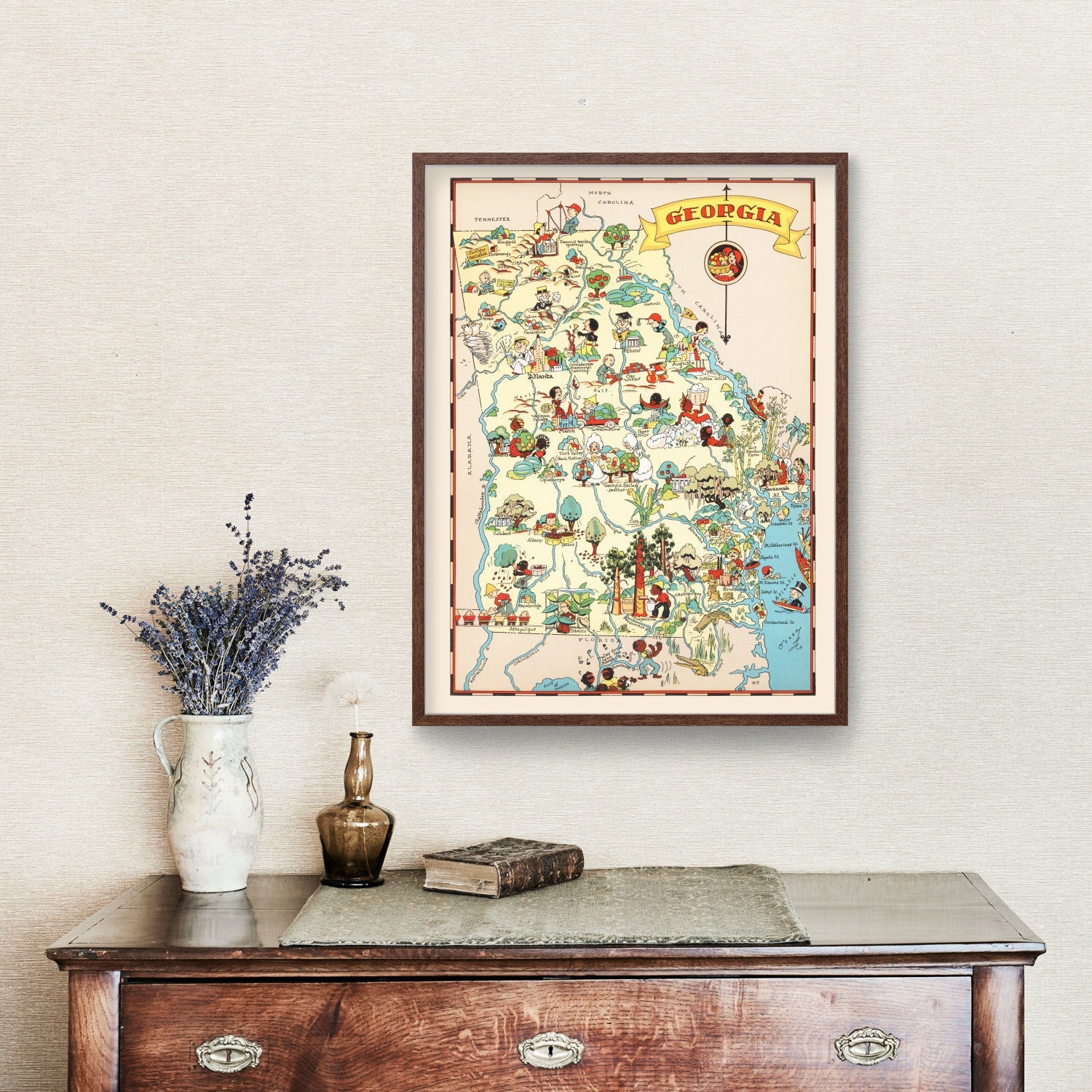 Vintage Map of Georgia 1935
