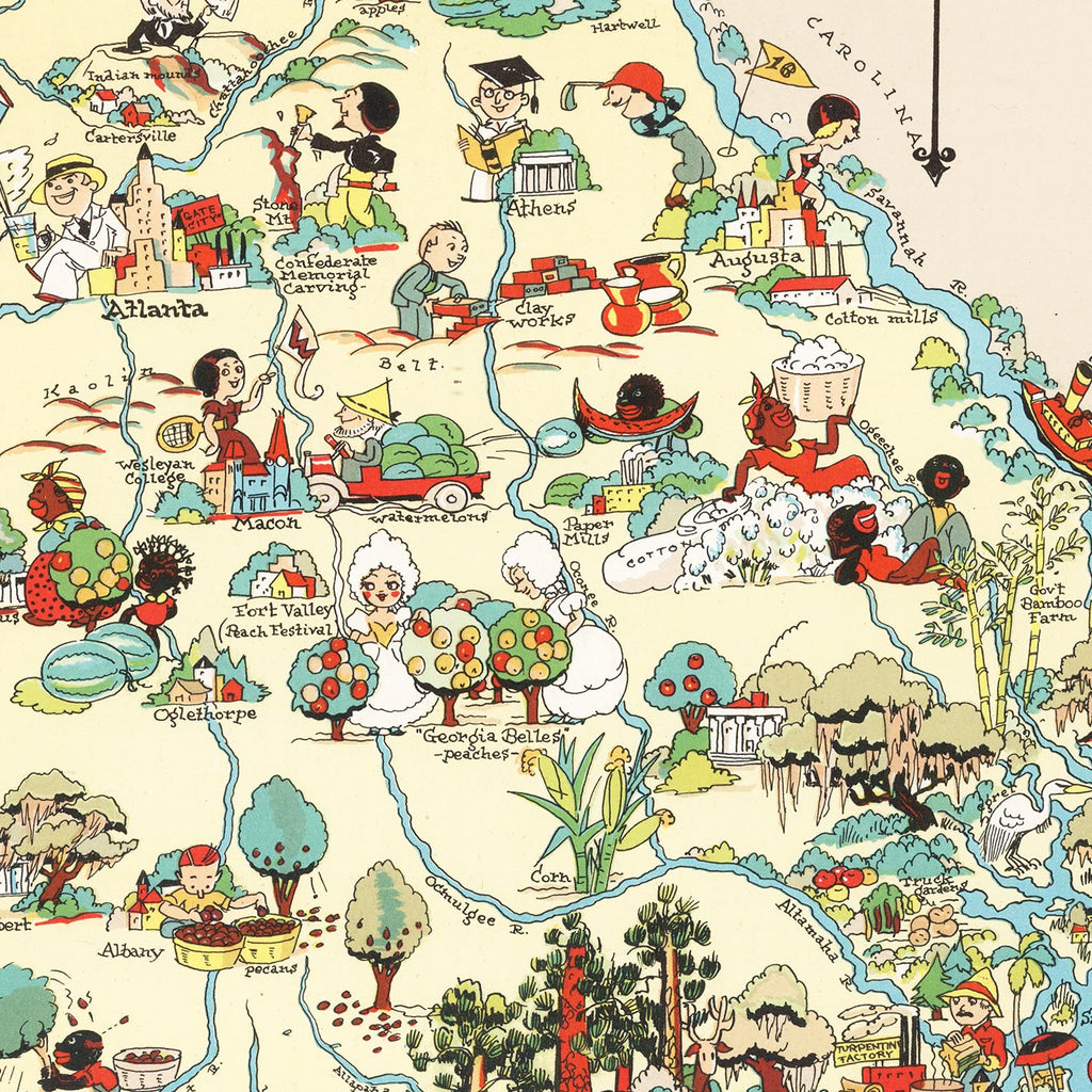 Vintage Map of Georgia 1935
