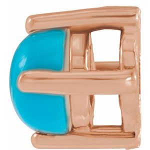 14K Rose Gold Turquoise Cabochon Pendant
