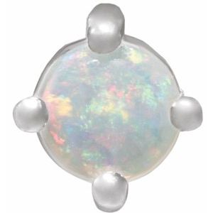 Sterling Silver Natural White Opal Cabochon Pendant