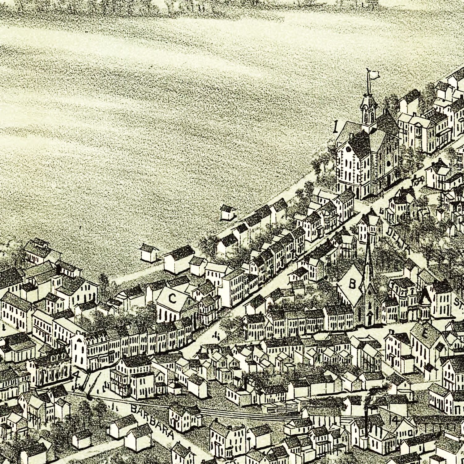 Vintage Map of Mount Joy, Pennsylvania 1894