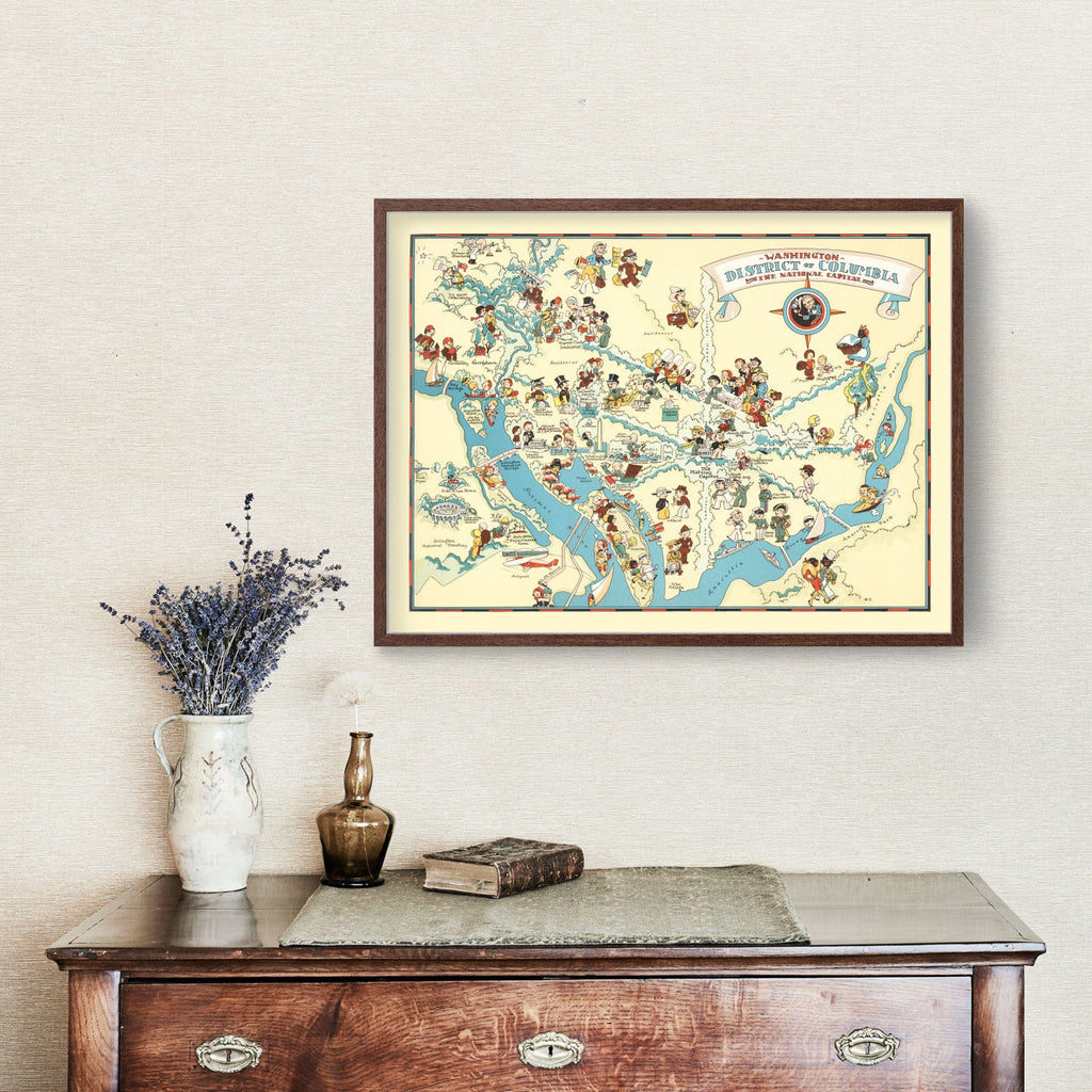 Vintage Map of Washington DC 1935