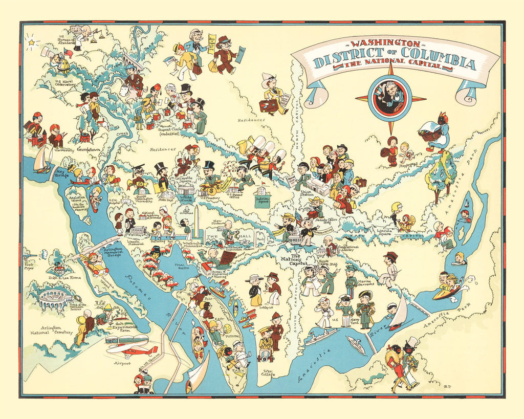 Vintage Map of Washington DC 1935