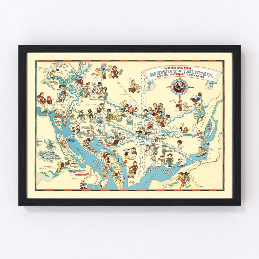 Vintage Map of Washington DC 1935
