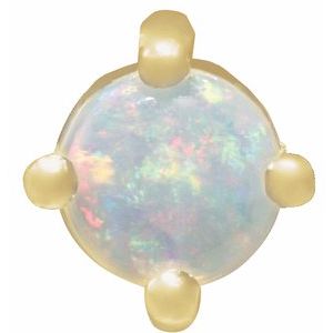 14K Yellow Gold Natural White Opal Cabochon Pendant