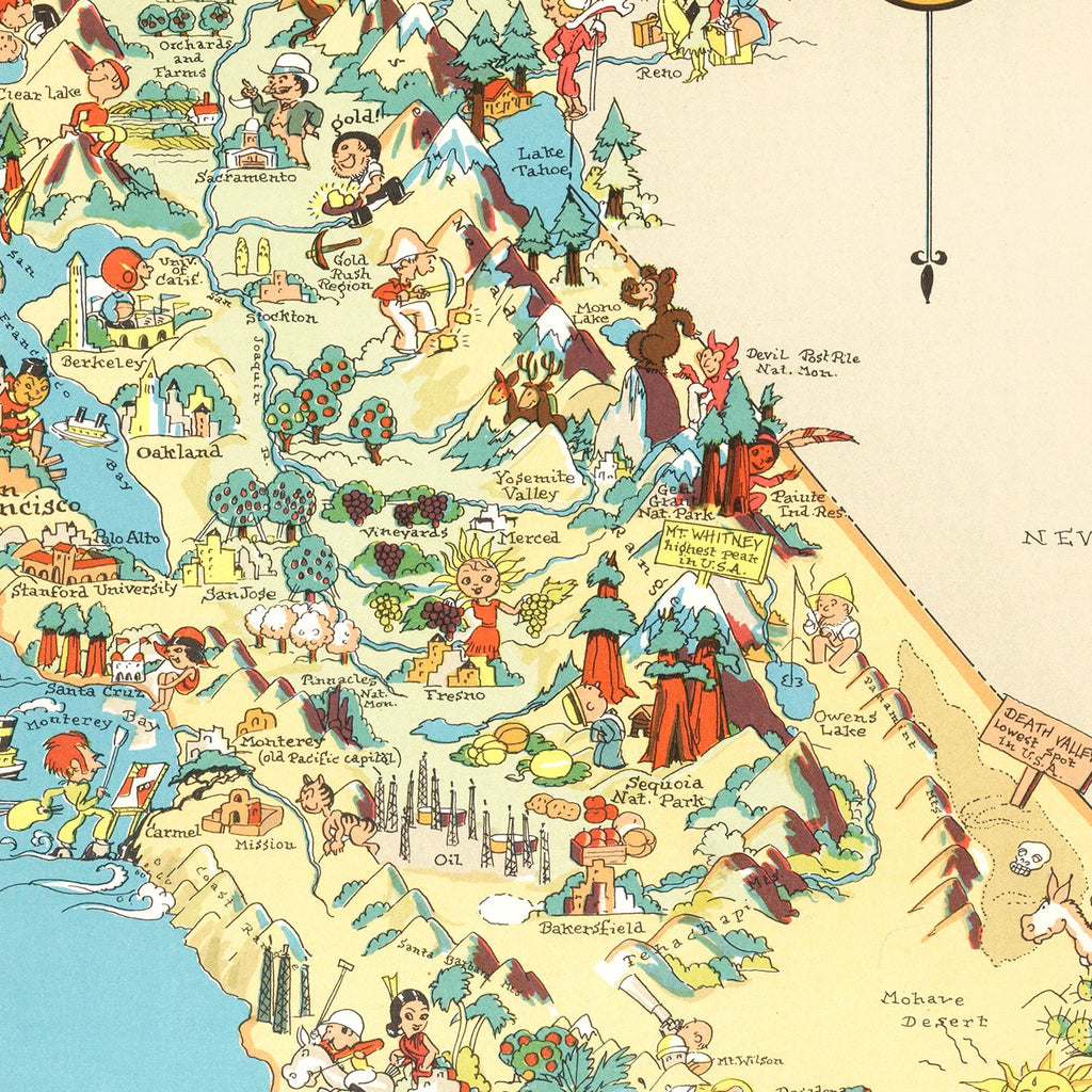 Vintage Map of California 1935
