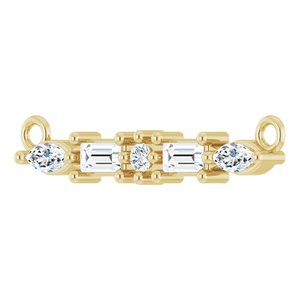 14K Yellow Gold 1/6 CTW Natural Diamond Bar Necklace Center