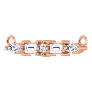 14K Rose Gold 1/6 CTW Natural Diamond Bar Necklace Center
