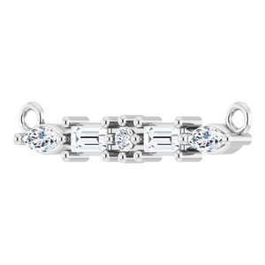 Platinum 1/6 CTW Natural Diamond Bar Necklace Center