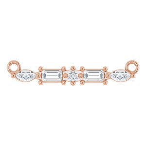 14K Rose Gold 1/6 CTW Natural Diamond Bar Necklace Center
