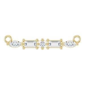 14K Yellow Gold 1/6 CTW Natural Diamond Bar Necklace Center
