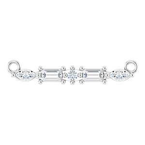 Platinum 1/6 CTW Natural Diamond Bar Necklace Center
