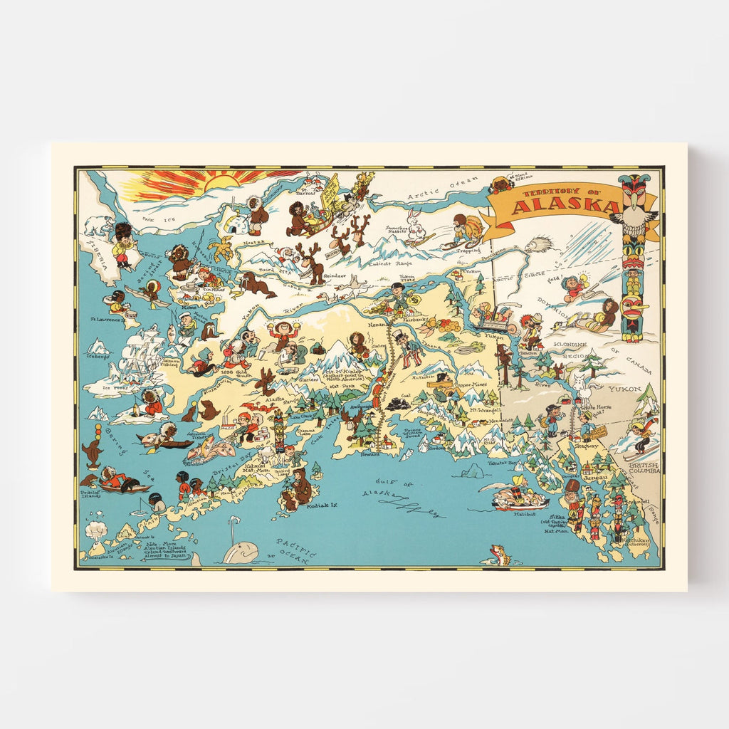 Vintage Map of Alaska 1935