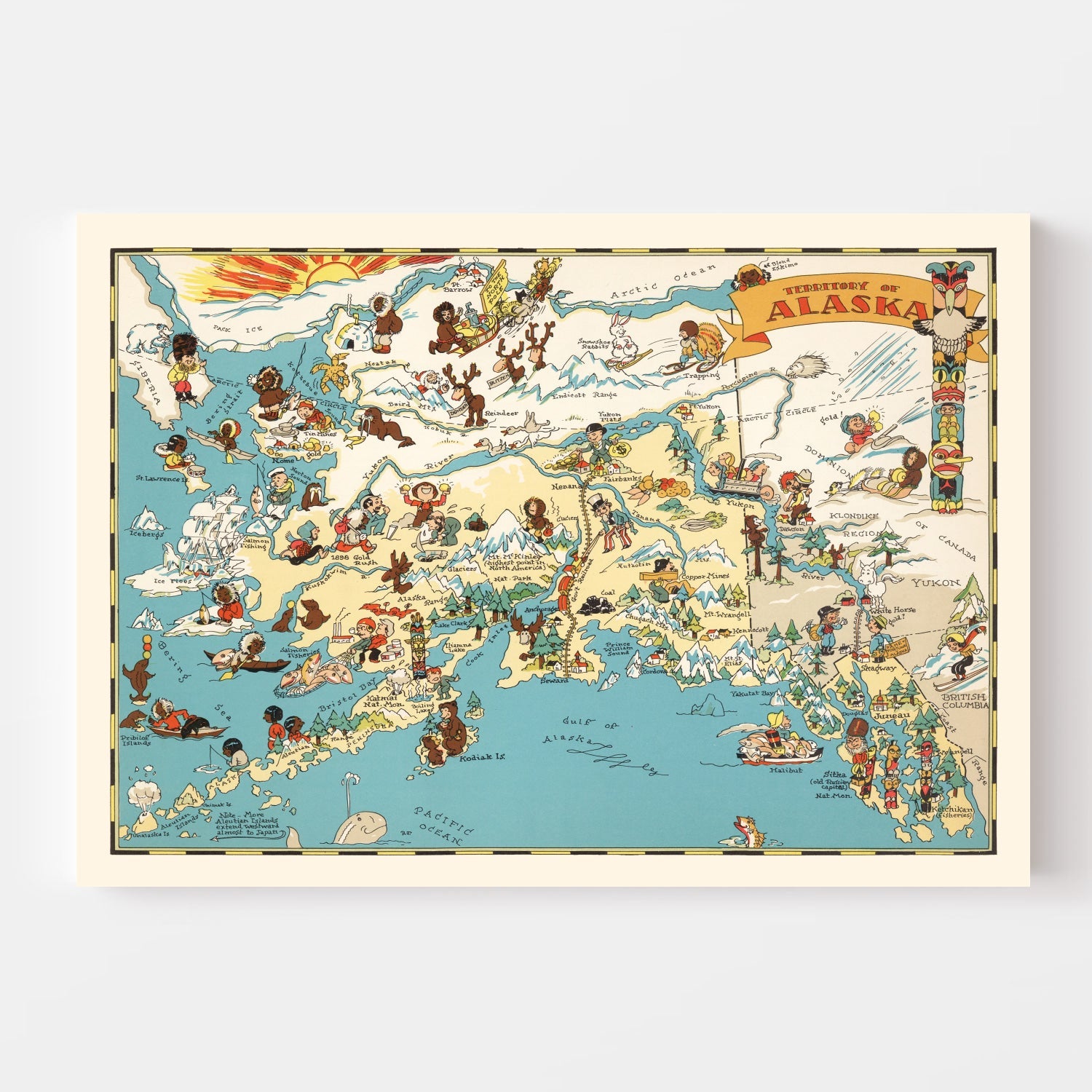 Vintage Map of Alaska 1935