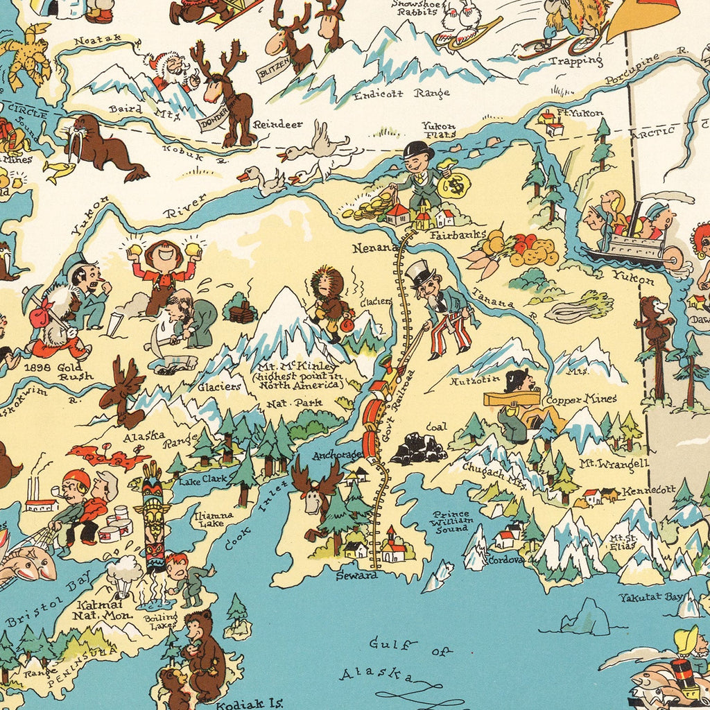 Vintage Map of Alaska 1935