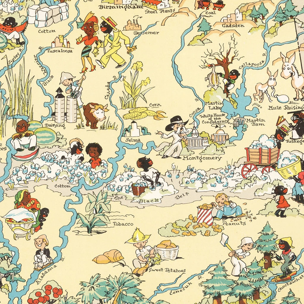 Vintage Map of Alabama 1935