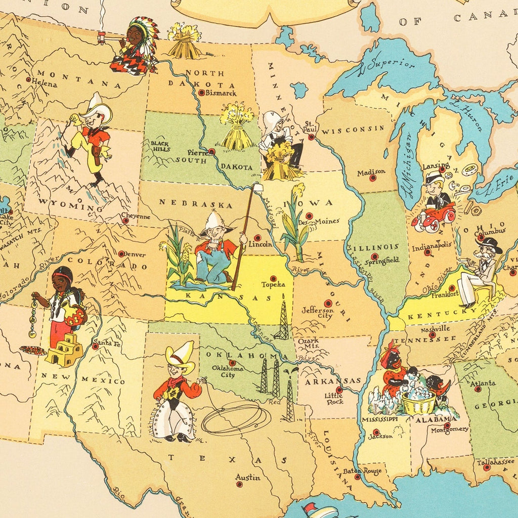 Vintage Map of United States 1935