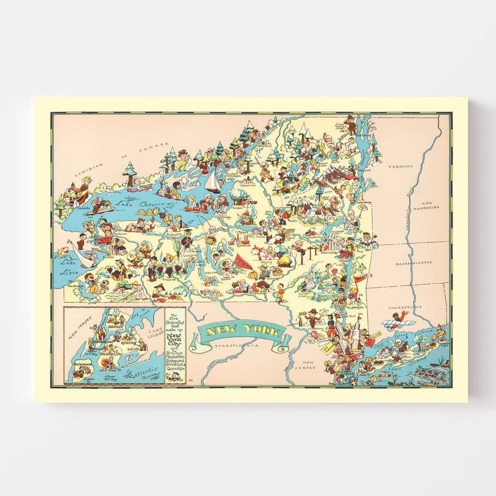 Vintage Map of New York 1935