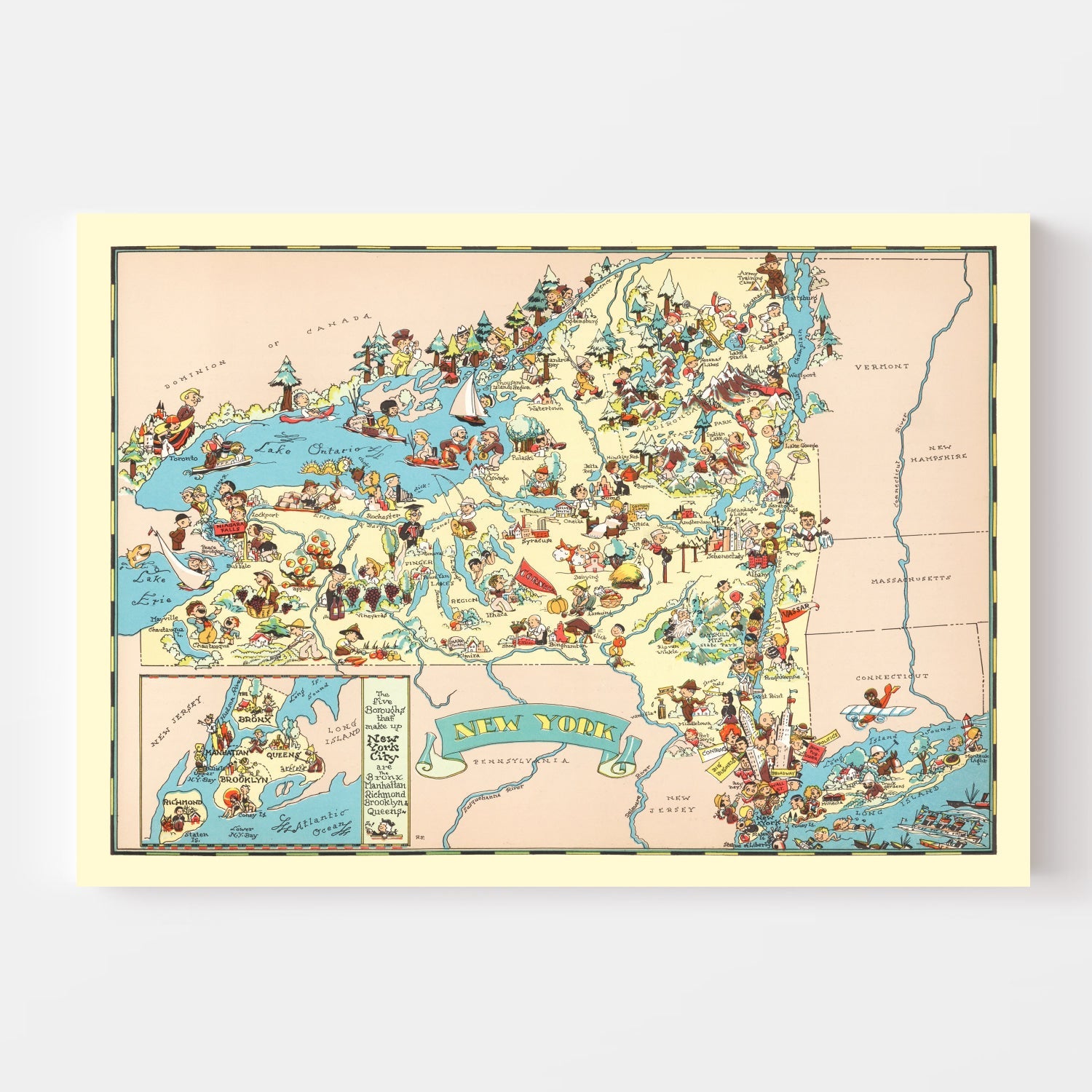 Vintage Map of New York 1935