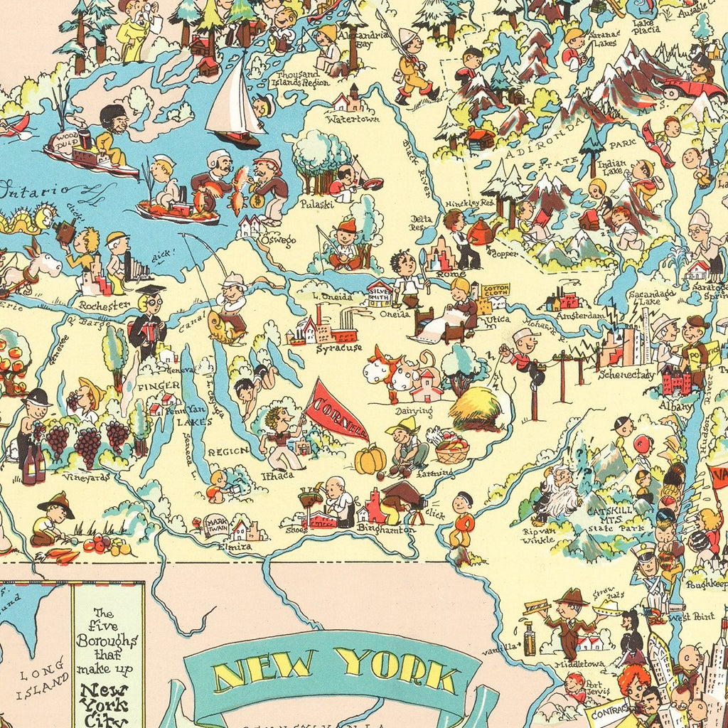 Vintage Map of New York 1935