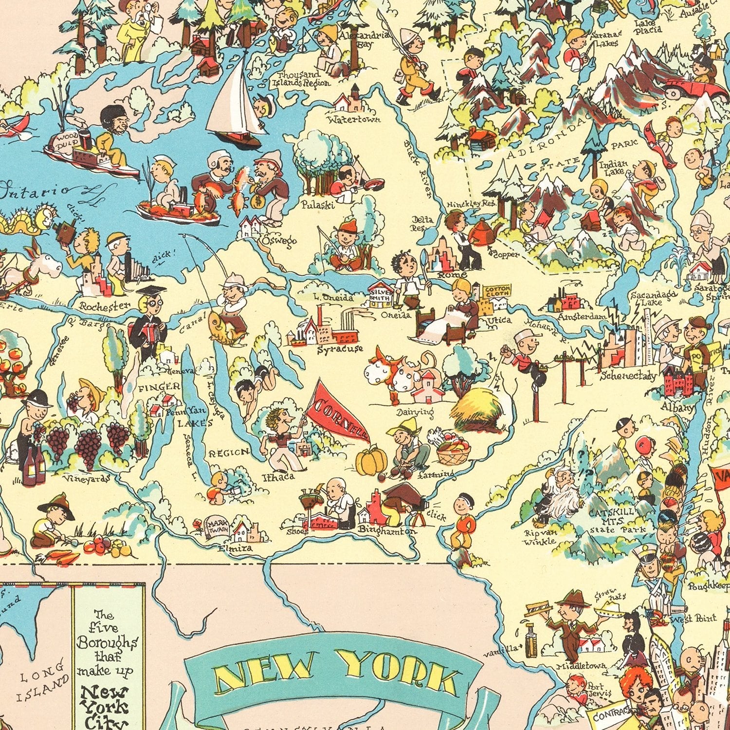 Vintage Map of New York 1935