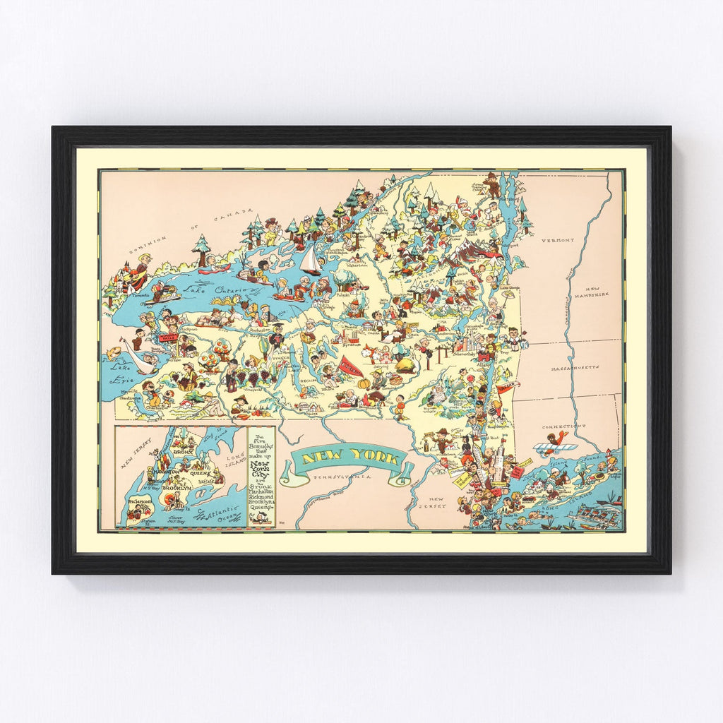 Vintage Map of New York 1935