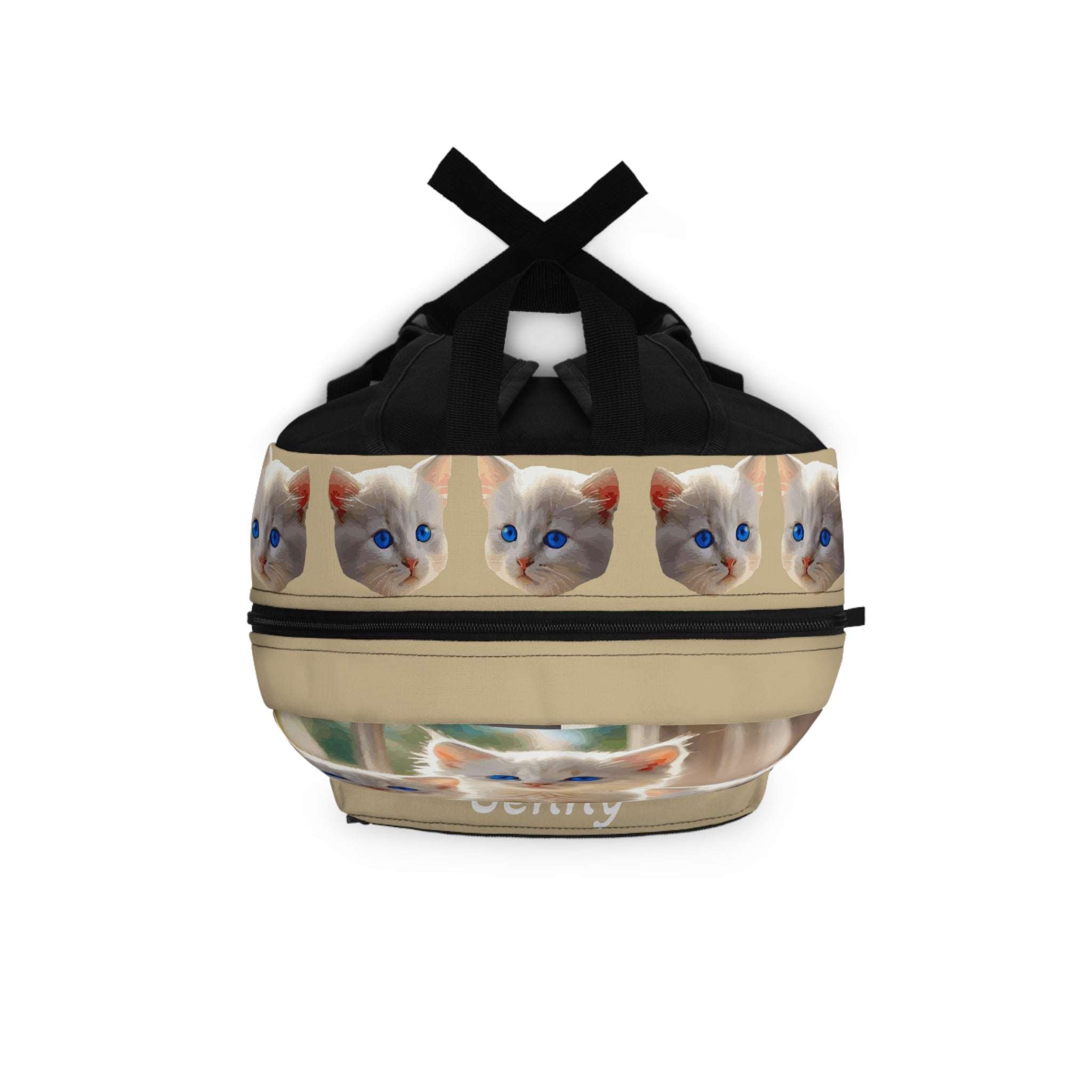 Cute Cat Print Backpack, Personalized School Bag, Gift for Cat Lovers, Travel Accessories, Pet-Themed Bag
