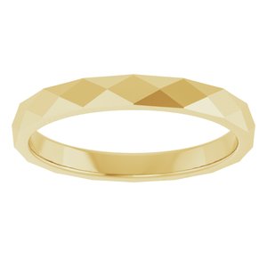 10K Yellow 2.5 mm Geometric Faceted Flat Band Size 9