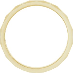 10K Yellow 2.5 mm Geometric Faceted Flat Band Size 7