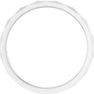 18K White 2.5 mm Geometric Faceted Flat Band Size 8.5