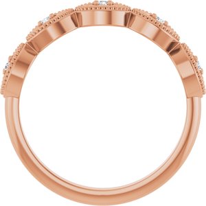 14K Rose Gold .07 CTW Natural Diamond Evil Eye Stackable Ring