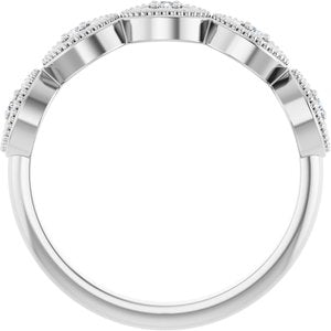 14K White Gold .07 CTW Natural Diamond Evil Eye Stackable Ring