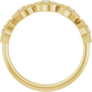14K Yellow Gold .07 CTW Natural Diamond Evil Eye Stackable Ring