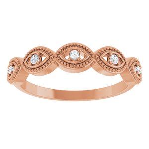 14K Rose Gold .07 CTW Natural Diamond Evil Eye Stackable Ring