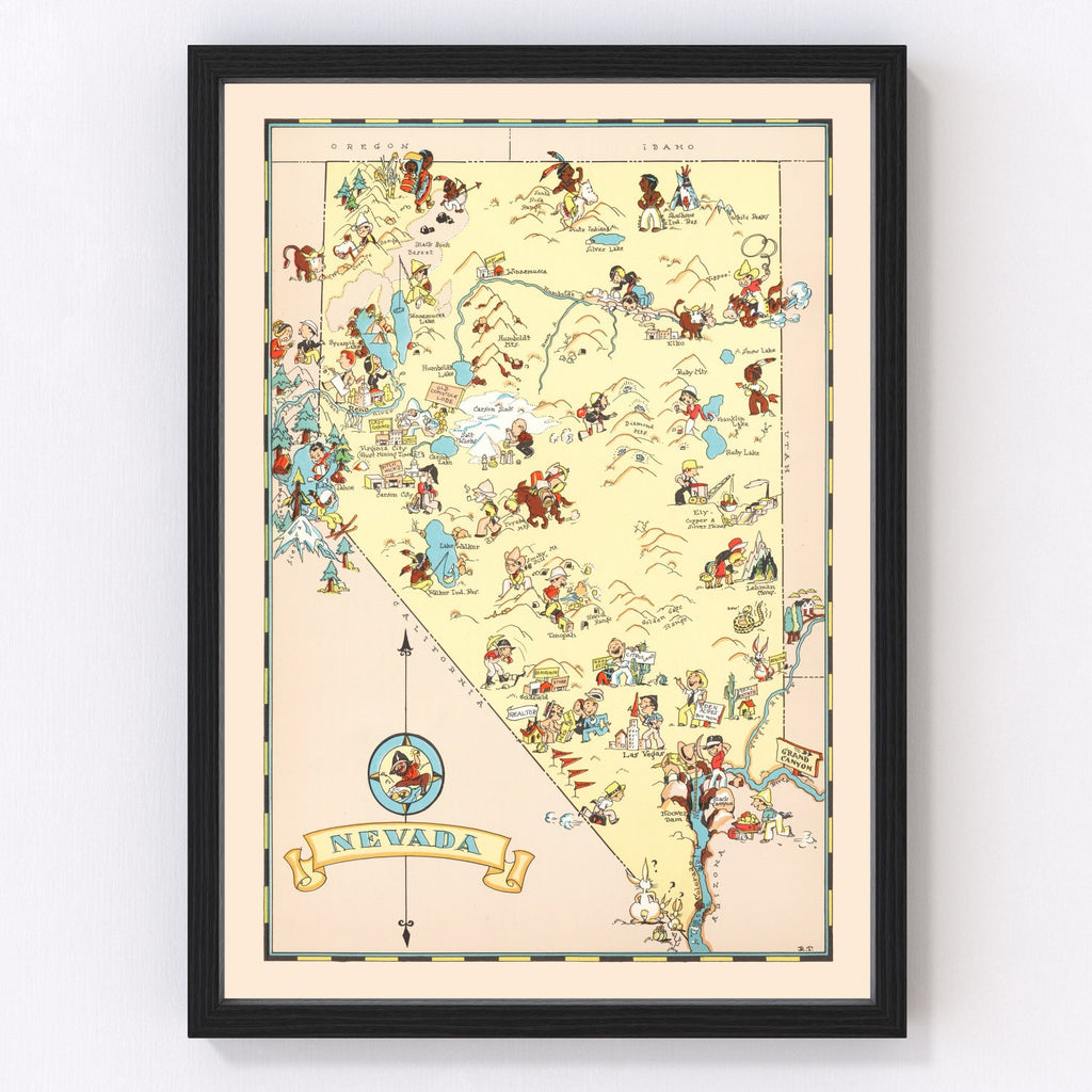 Vintage Map of Nevada 1935