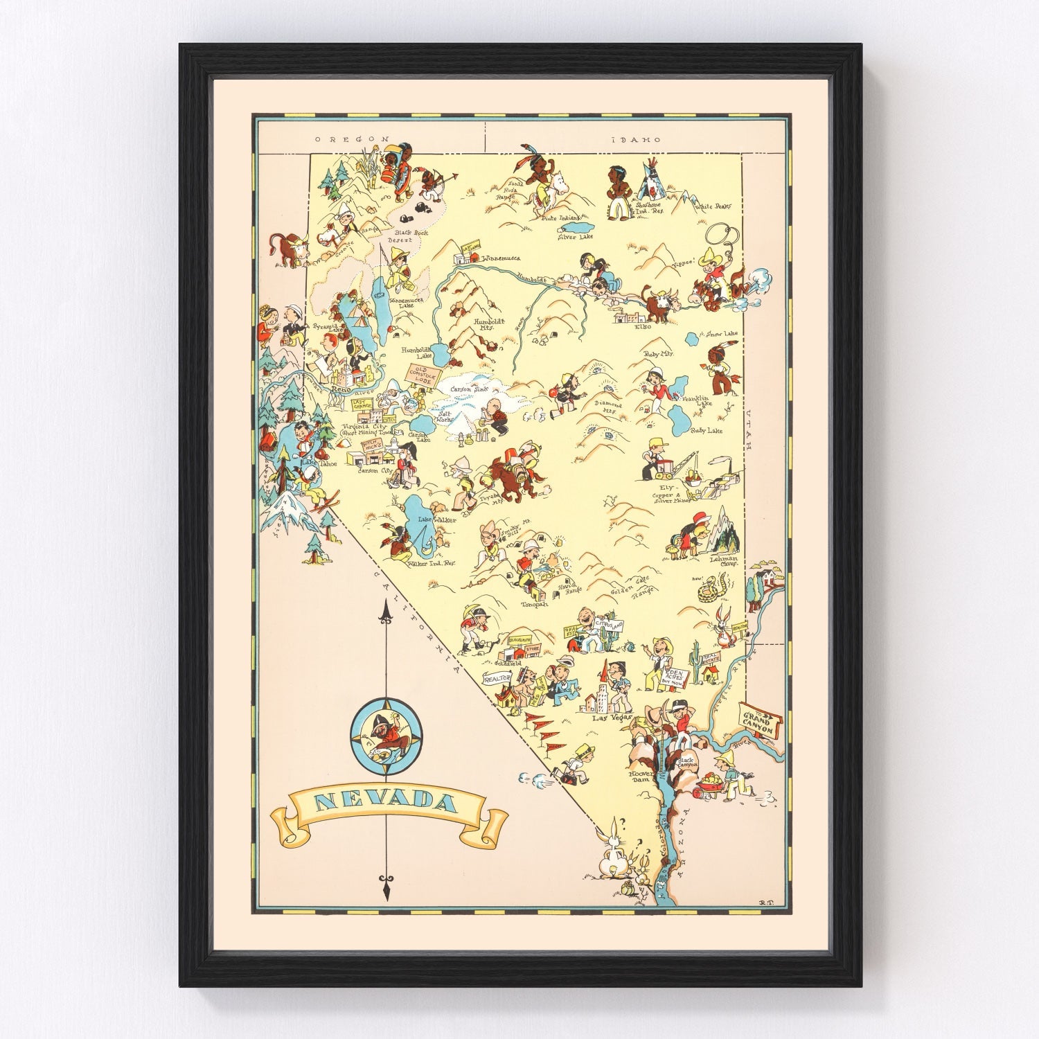 Vintage Map of Nevada 1935